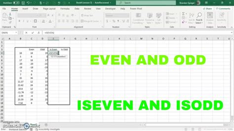 odd even in excel|ISODD function .